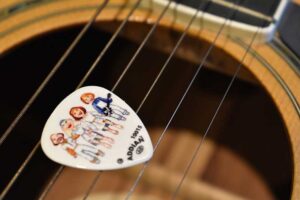 Gitaar met Abba plectrum