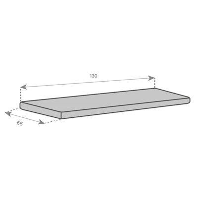 Afmetingen Coral Banktopper 130cm. | Bankhoes-Expert.nl