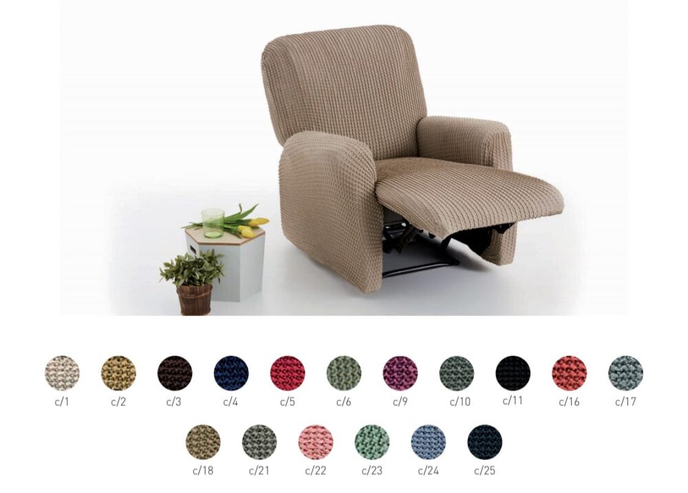 Een bruine fauteuil van Milos Relaxfauteuilhoes